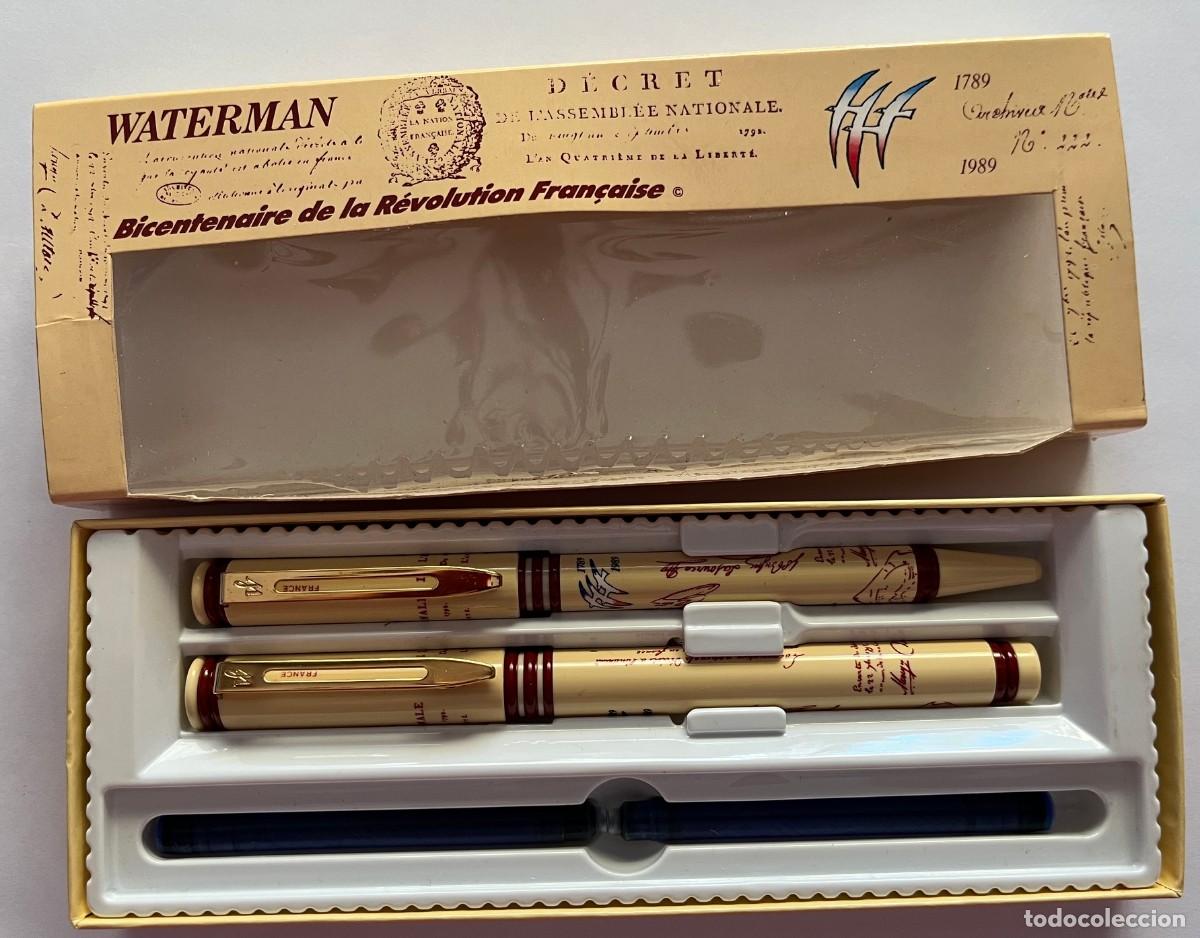 Plumas estilogr&aacute;ficas antiguas: Set Waterman Forum Revoluci&oacute;n Francesa &ndash; Plum&iacute;n M Dorado (Nunca Entintada + Caja)