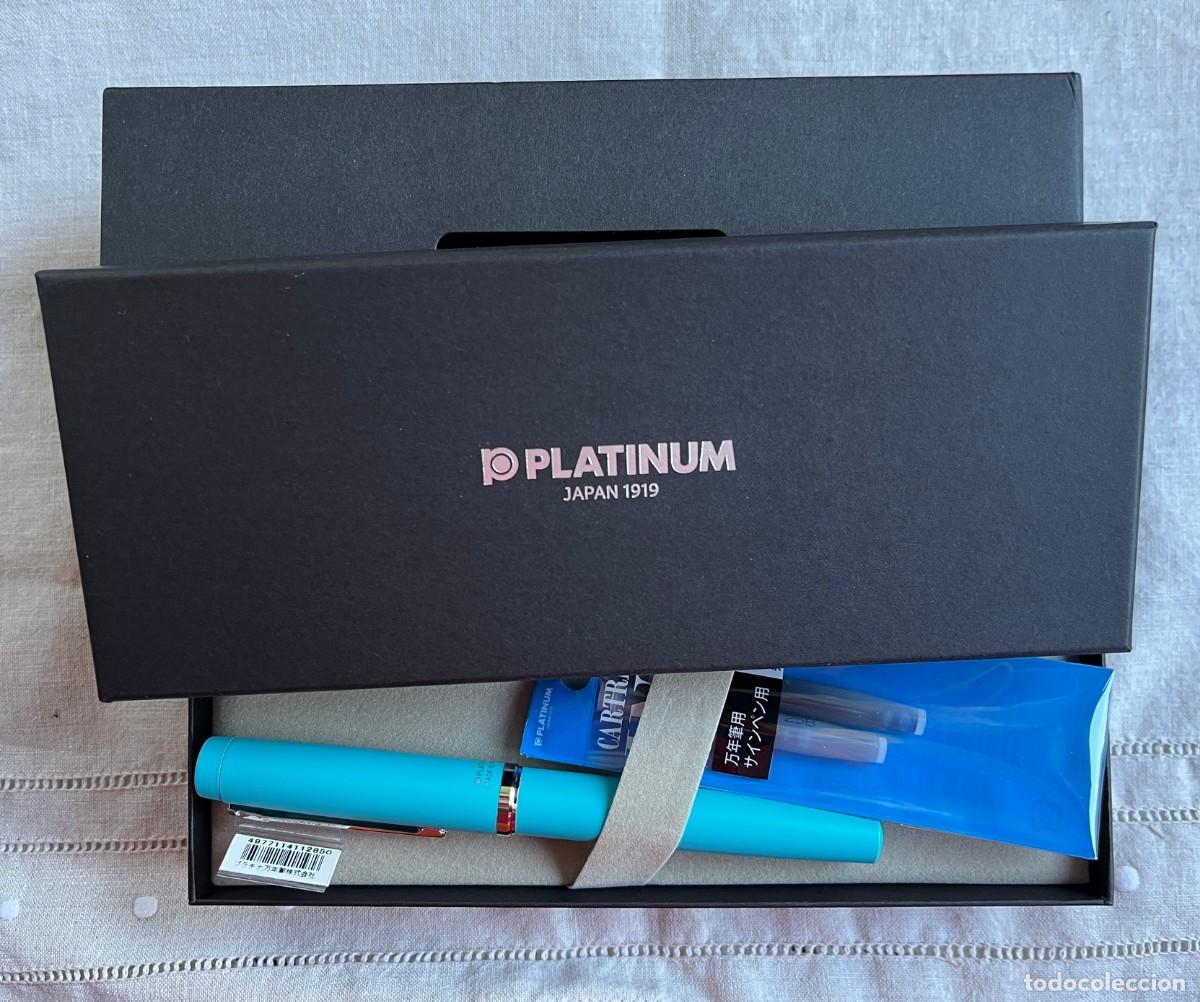 Plumas estilogr&aacute;ficas antiguas: Estilogr&aacute;fica Platinum Procyon Azul (Nueva con Etiqueta y Estuche) &ndash; Plum&iacute;n M