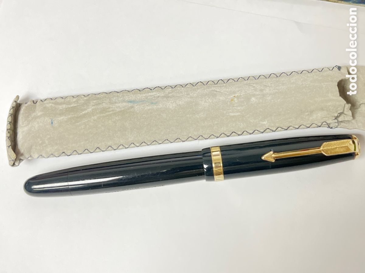 Plumas estilogr&aacute;ficas antiguas: Pluma Parker Duofold Geo.s.Parker Reg.T.M plumin oro 14kl original N como nueva /pluma29-5