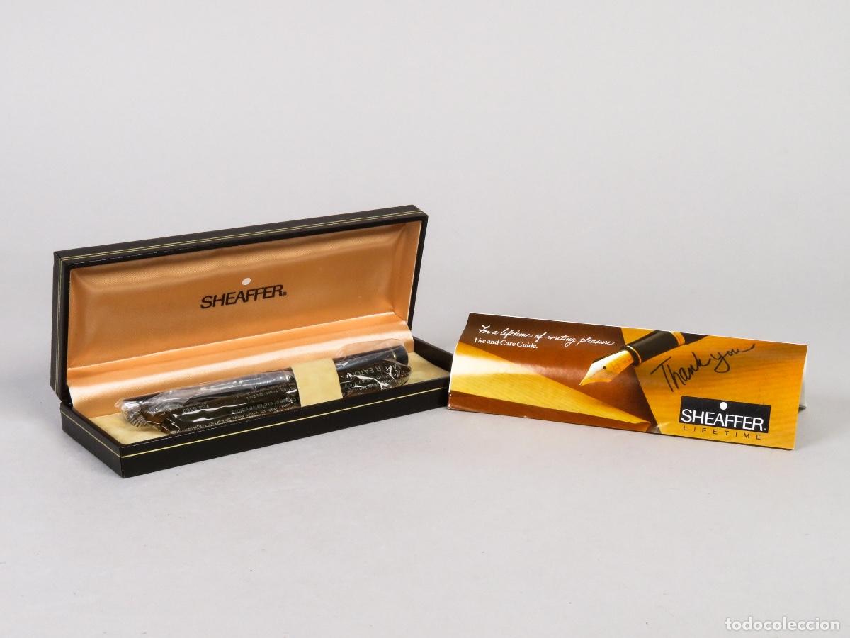Plumas estilogr&aacute;ficas antiguas: Pluma Sheaffer con estuche original Modelo Targa oro 14 k EEUU