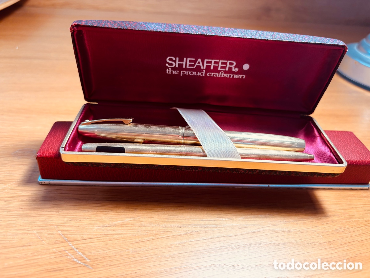 Plumas estilogr&aacute;ficas antiguas: Sheaffer Imperial 777 12K Gold Filled con plum&iacute;n oro 14K + bol&iacute;grafo y estuche