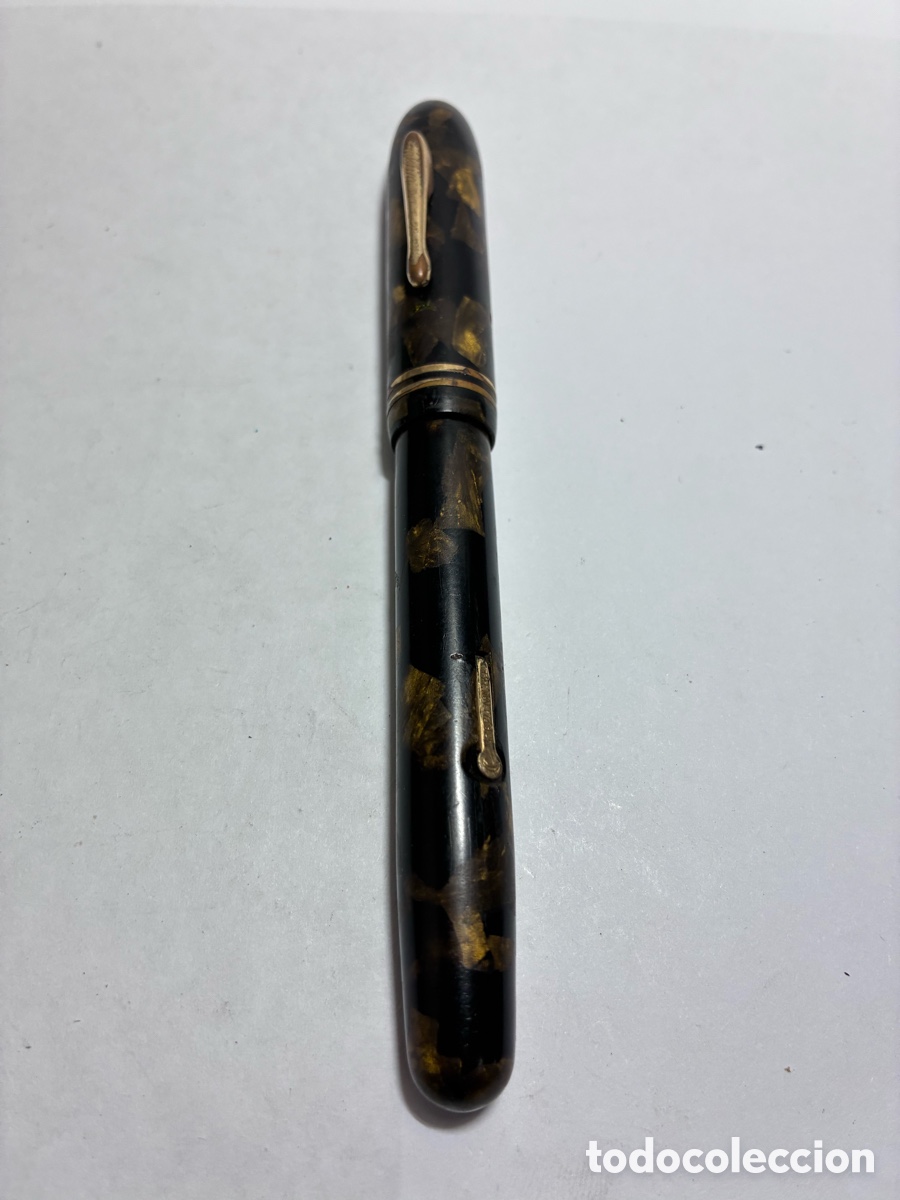 Penne stilografiche antiche: Pluma Conklin Toledo. Antigua marmolada plumin oro 14kl