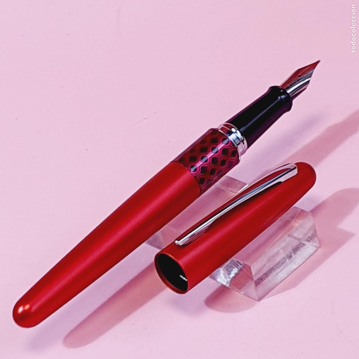 Plumas estilogr&aacute;ficas antiguas: PLUMA ESTILOGR&Aacute;FICA-PILOT 1013 ROJIZO/FRESA-JAP&Oacute;N-NUEVA-EXCELENTE-COLECCIONISTAS.