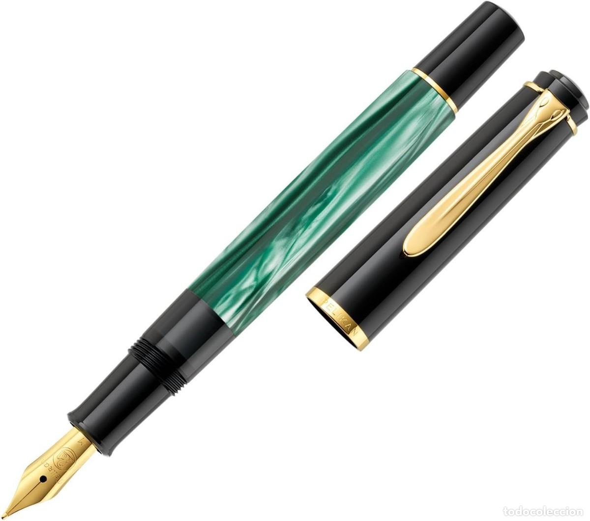 Plumas estilogr&aacute;ficas antiguas: Pelikan Classic M200 Green Marbled, Punta M