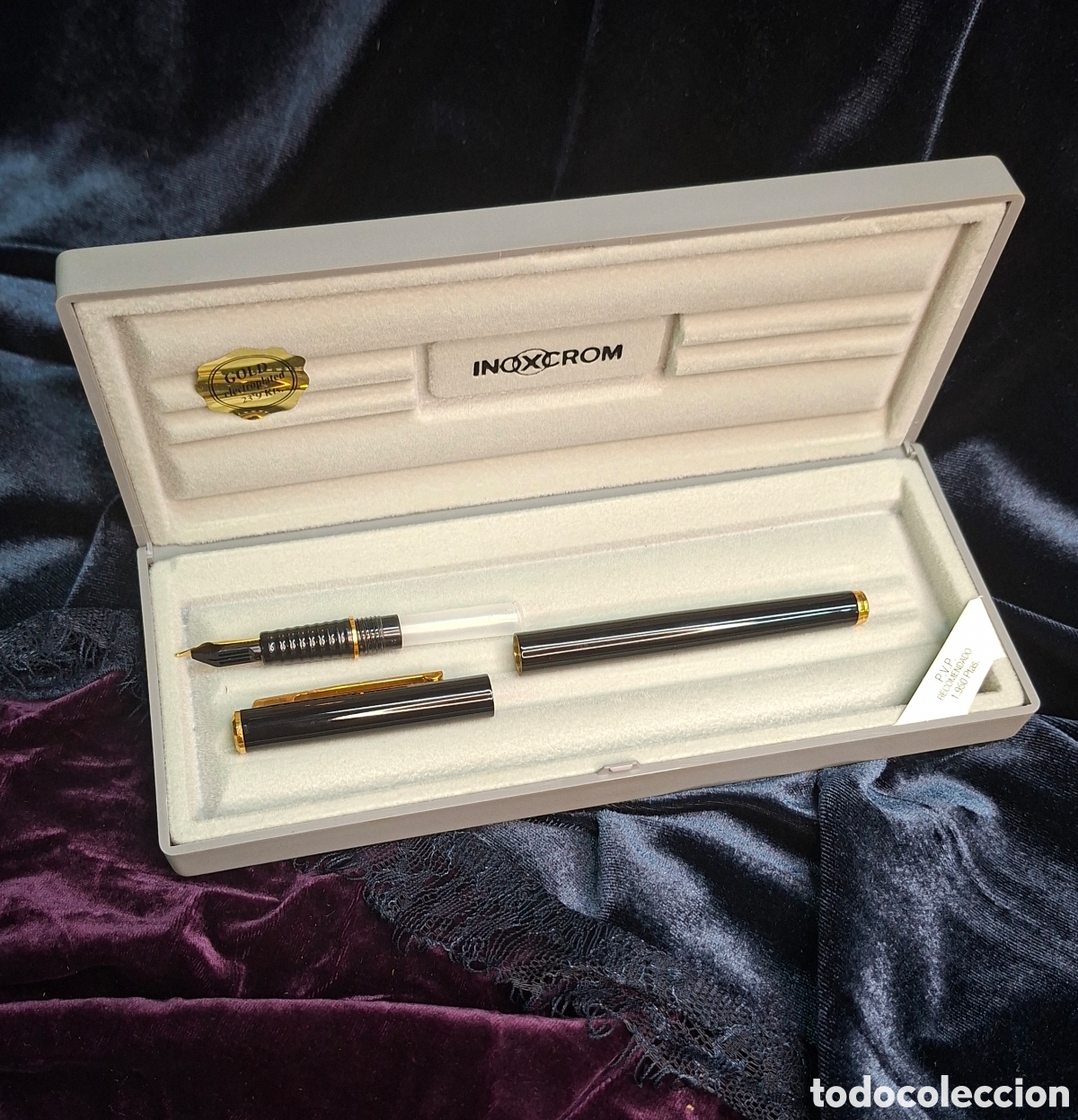 Plumas estilogr&aacute;ficas antiguas: Pluma Inoxcrom nueva en caja original. - Foto 2
