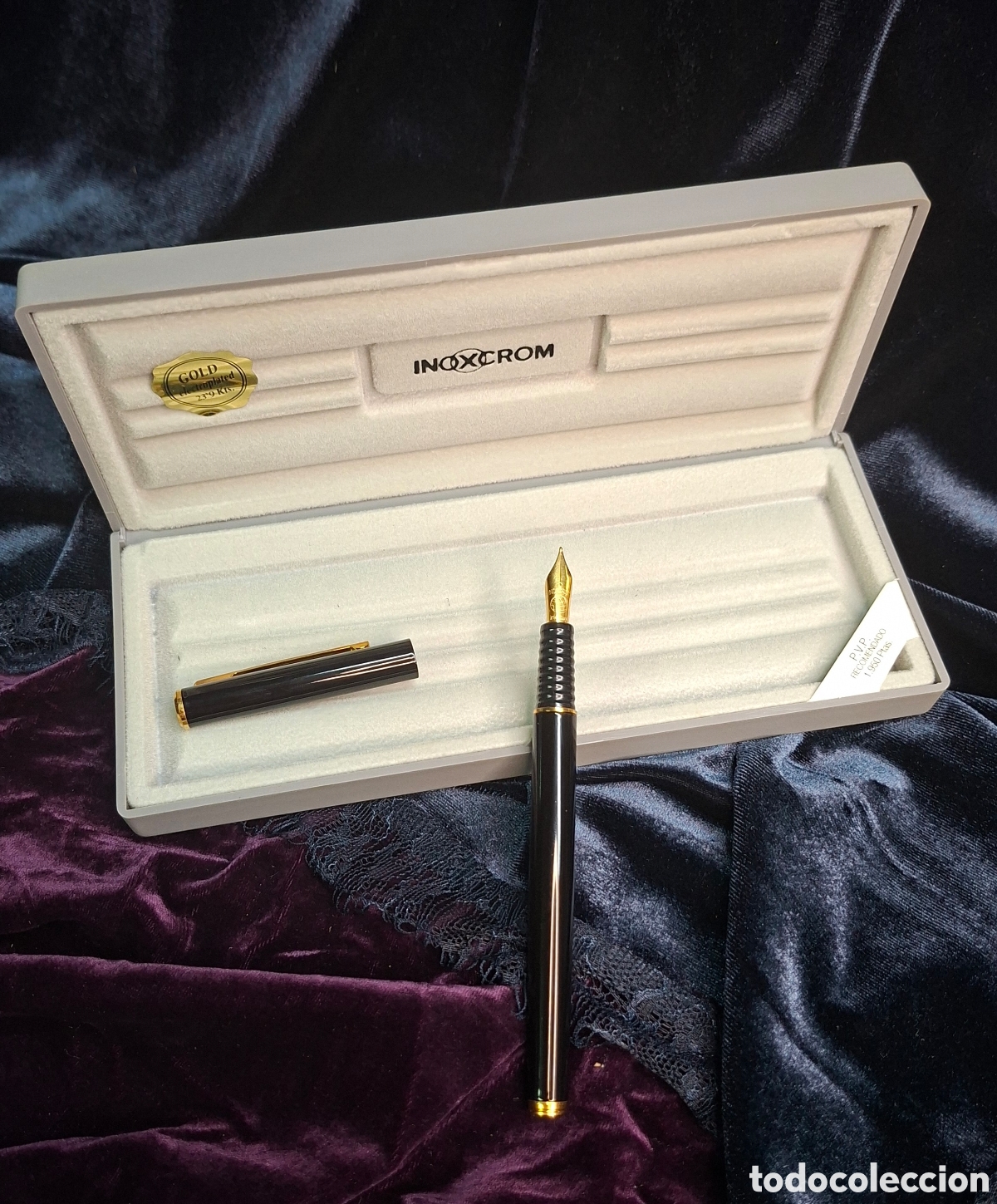 Plumas estilogr&aacute;ficas antiguas: Pluma Inoxcrom nueva en caja original. - Foto 5