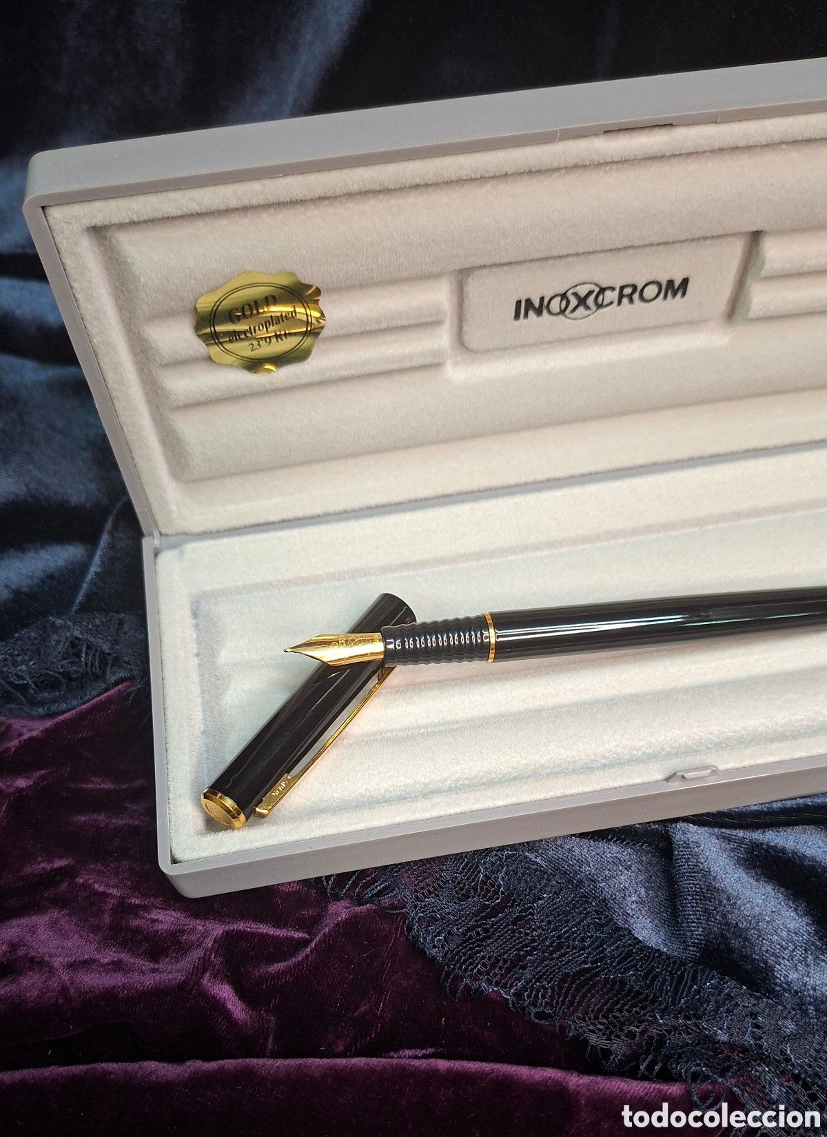 Plumas estilogr&aacute;ficas antiguas: Pluma Inoxcrom nueva en caja original. - Foto 10