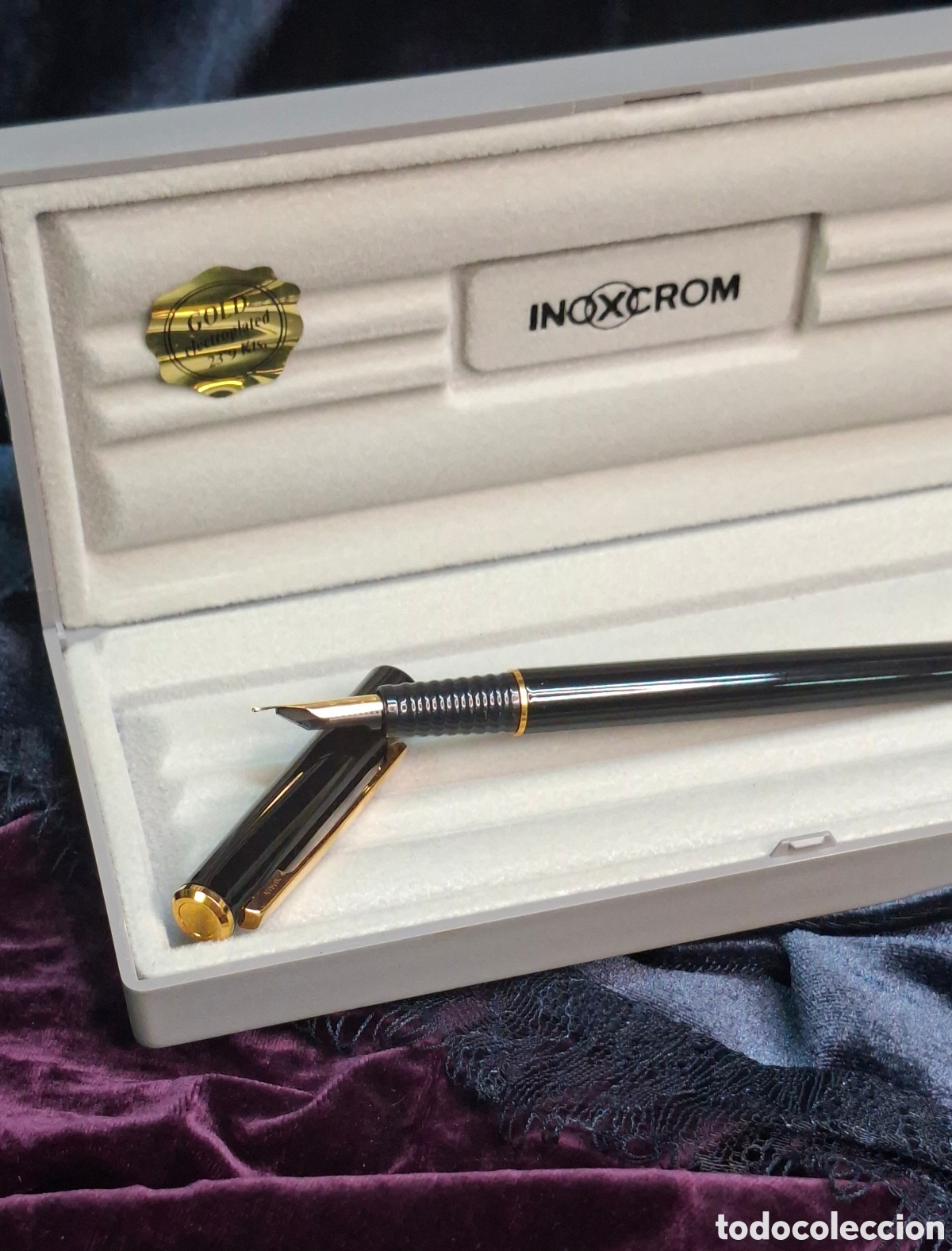 Plumas estilogr&aacute;ficas antiguas: Pluma Inoxcrom nueva en caja original. - Foto 14
