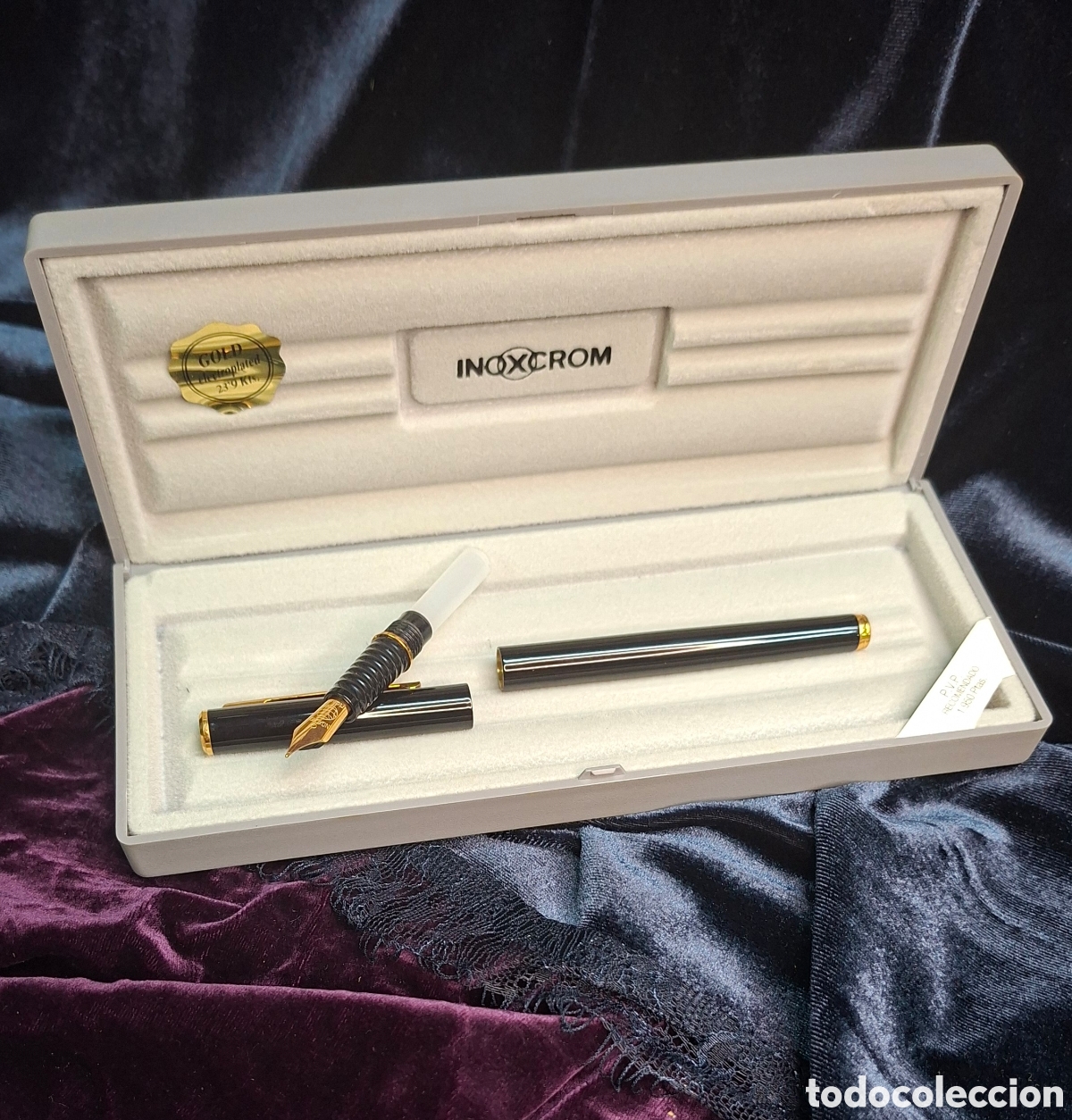 Plumas estilogr&aacute;ficas antiguas: Pluma Inoxcrom nueva en caja original. - Foto 1