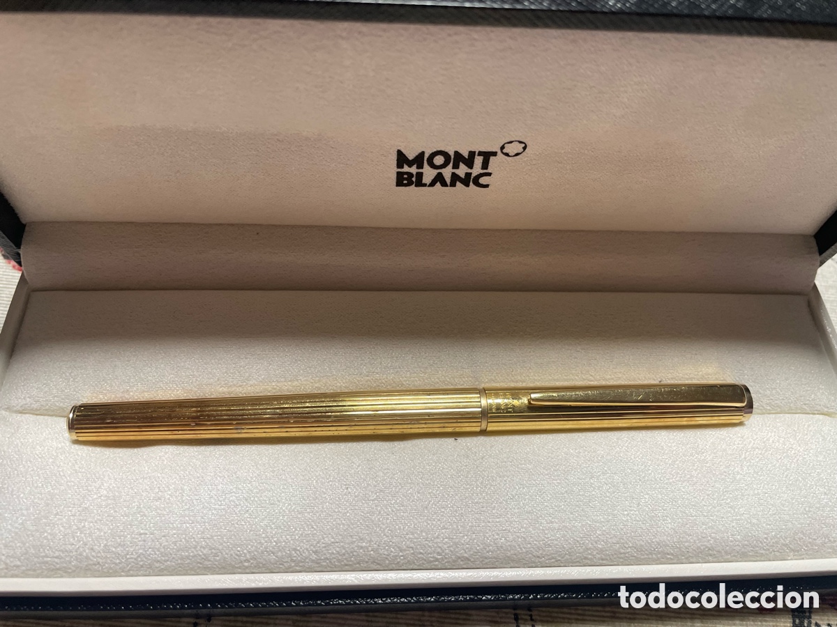 Plumas estilogr&aacute;ficas antiguas: Pluma estilogr&aacute;fica Montblanc chapada en oro