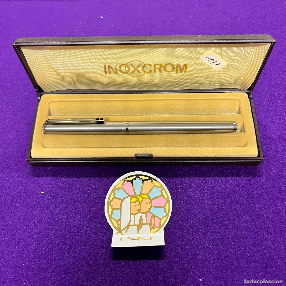 Plumas estilogr&aacute;ficas antiguas: PLUMA ESTILOGRAFICA INOXCROM. EN SU CAJA ORIGINAL. SIN USAR.