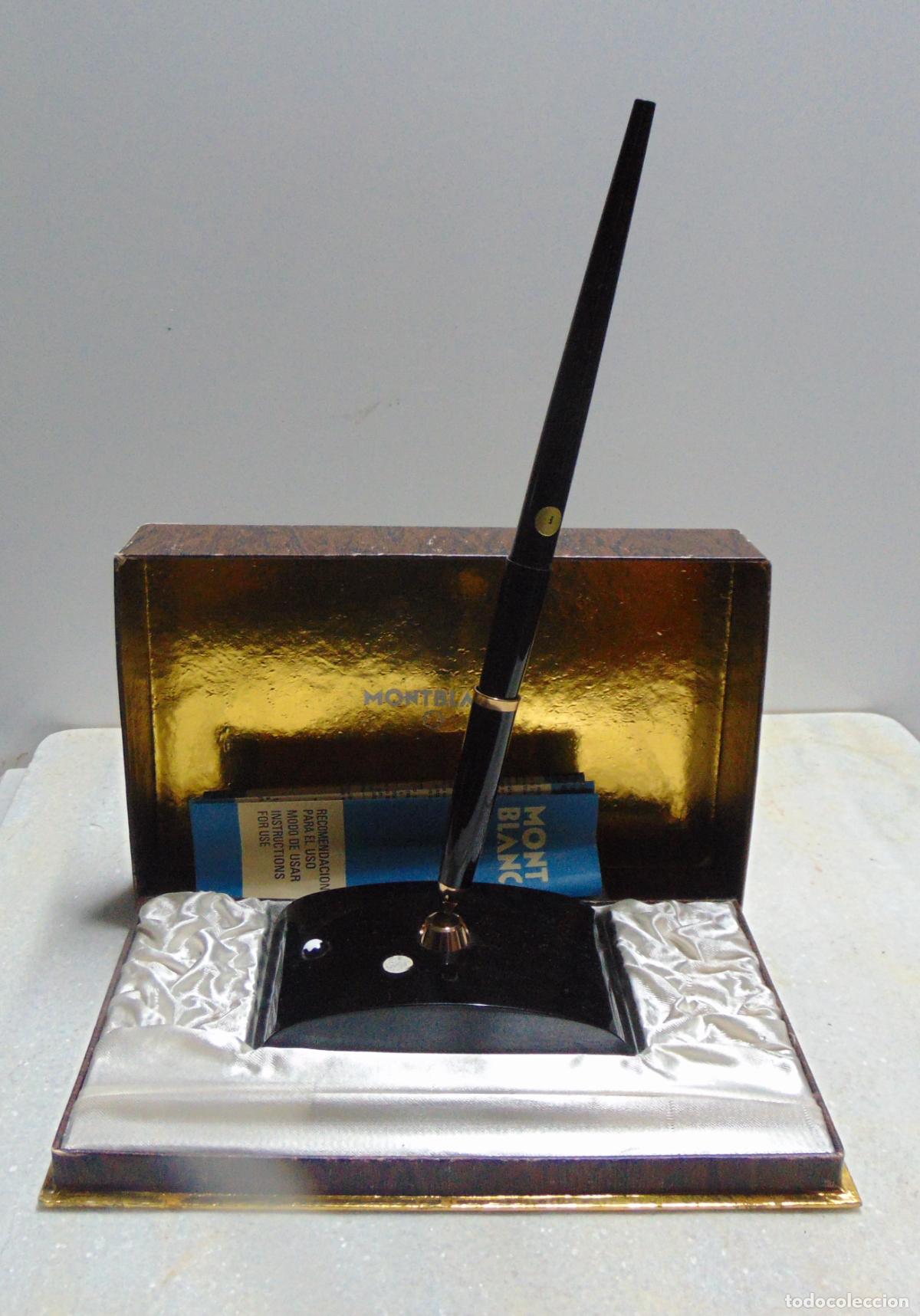 Plumas estilogr&aacute;ficas antiguas: PLUMA ESTILOGRAFICA DE SOBREMESA VINTAGE MONTBLANC, PLUMIN DE ORO, VER FOTOS