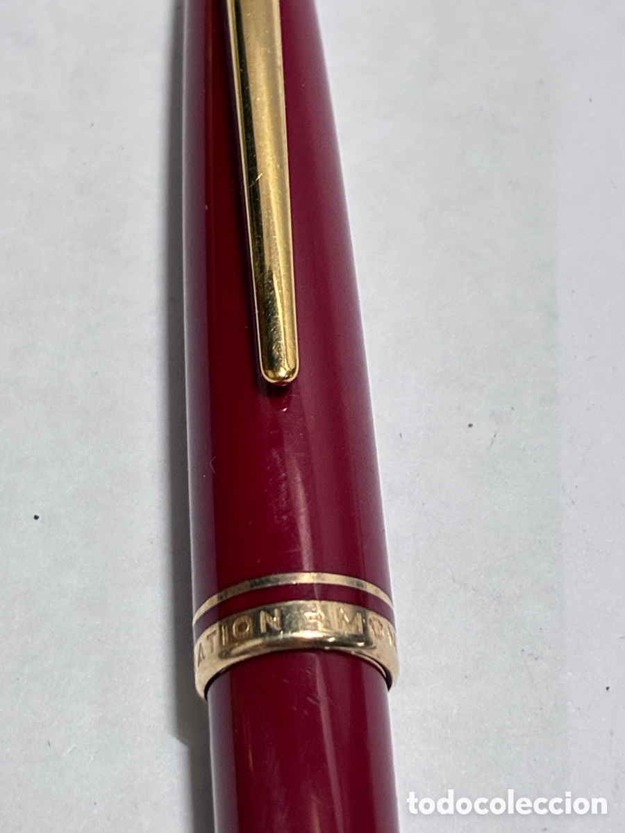 Plumas estilogr&aacute;ficas antiguas: Pluma Montblanc Generation burdeos plumin oro 14kl - Foto 2