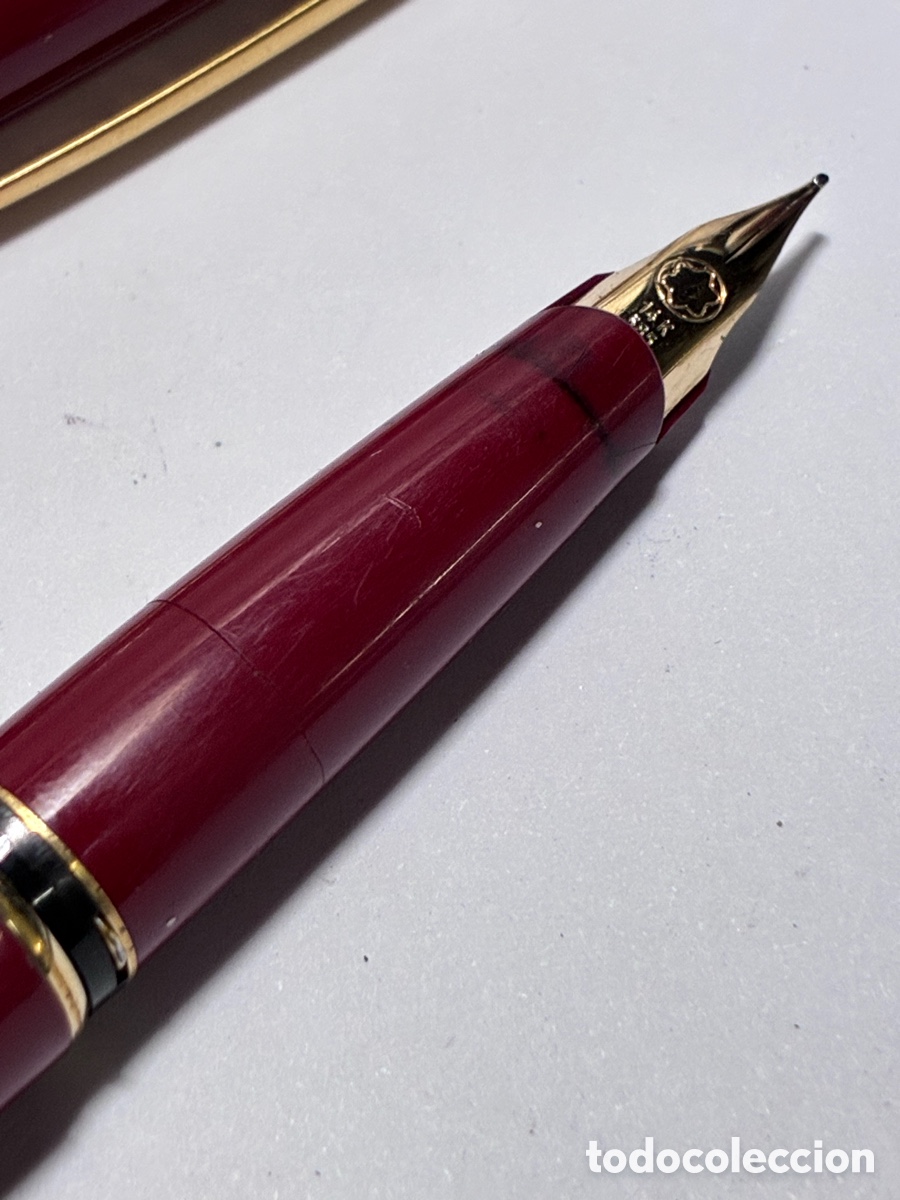 Plumas estilogr&aacute;ficas antiguas: Pluma Montblanc Generation burdeos plumin oro 14kl - Foto 4