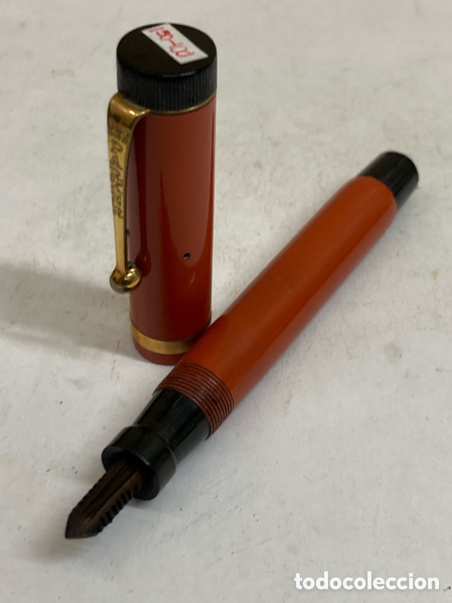Plumas estilogr&aacute;ficas antiguas: Pluma Parker cuerpo celuloide naranja - Foto 2
