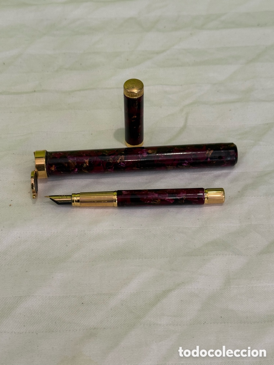 Old Fountain Pens: Waterman Lady Agathe edici&oacute;n limitada pluma estilogr&aacute;fica francesa marmoleada oro 18 k