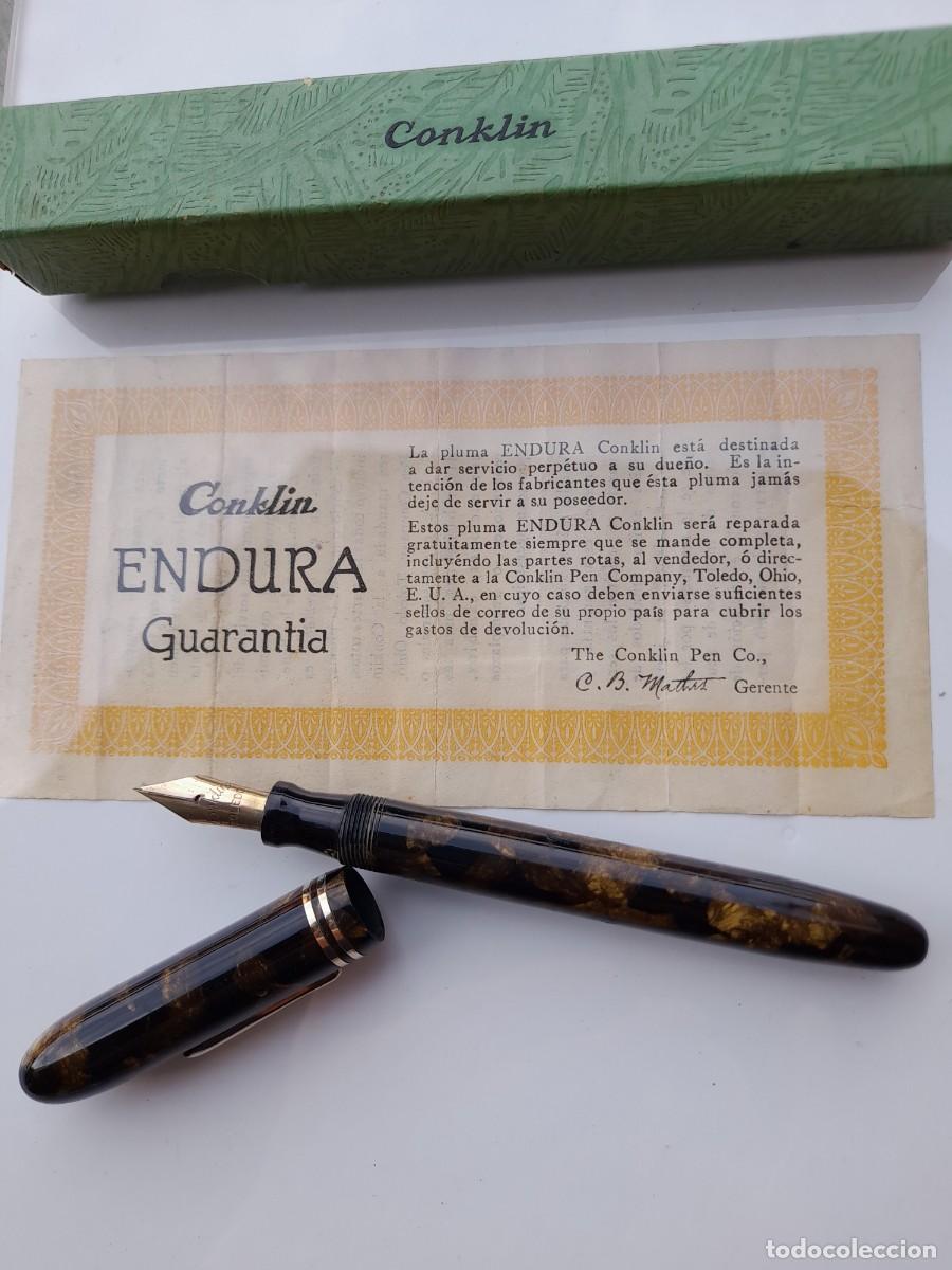 Plumas estilogr&aacute;ficas antiguas: PLUMA CONKLIN ENDURA SYMETRIK CON CAJA ORIGINAL Y GARANTIA
