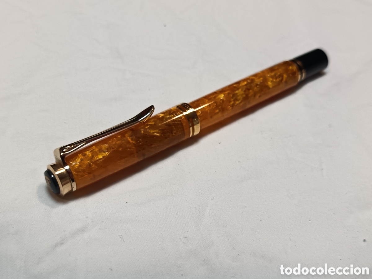 Plumas estilogr&aacute;ficas antiguas: BONITA PELIKAN SOUVERAN , PLUMIN DE ORO DE 14K.