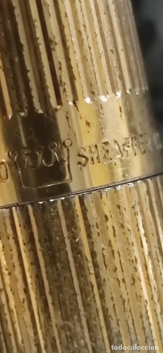Plumas estilogr&aacute;ficas antiguas: Sheaffer plum&iacute;n oro 14K vintage - Foto 5