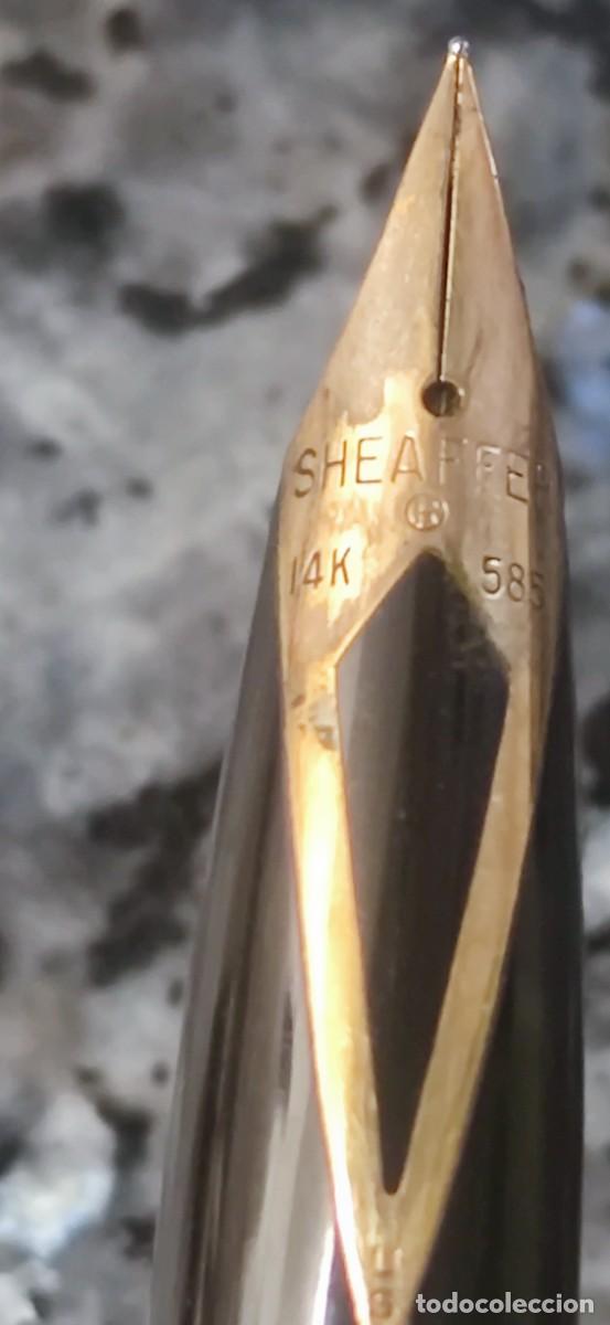 Plumas estilogr&aacute;ficas antiguas: Sheaffer plum&iacute;n oro 14K vintage - Foto 6