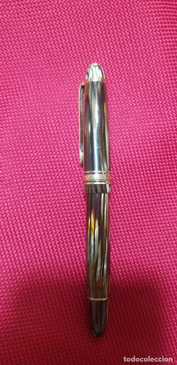 Plumas estilogr&aacute;ficas antiguas: Pluma jaspeada montblanc - Foto 2