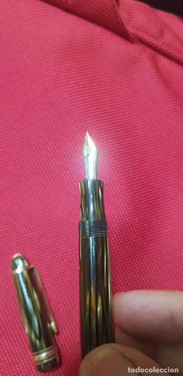 Plumas estilogr&aacute;ficas antiguas: Pluma jaspeada montblanc - Foto 4