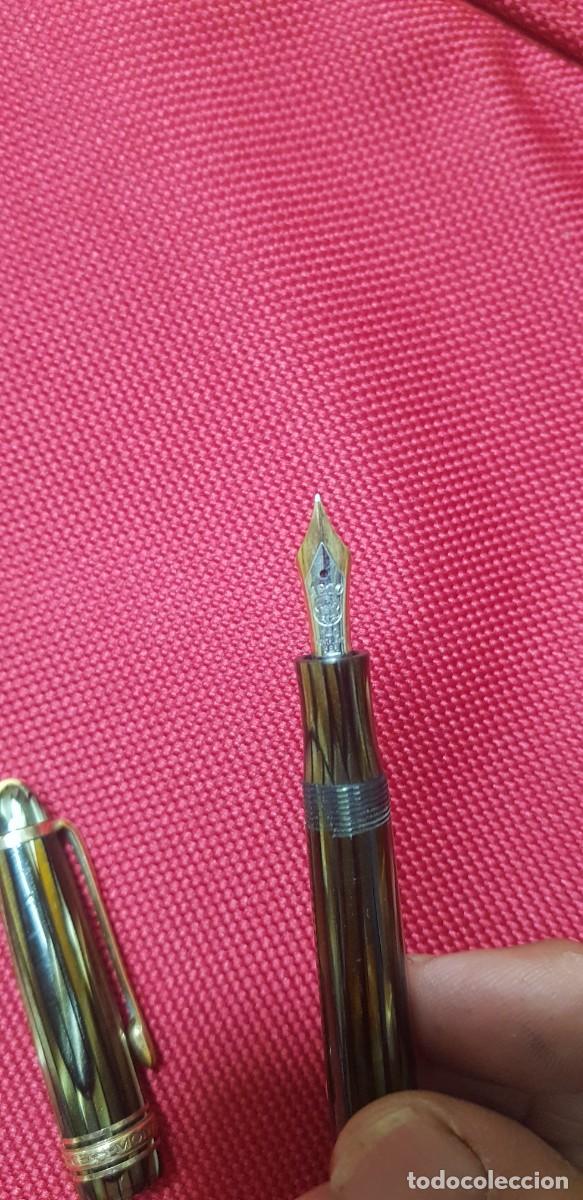 Plumas estilogr&aacute;ficas antiguas: Pluma jaspeada montblanc - Foto 6