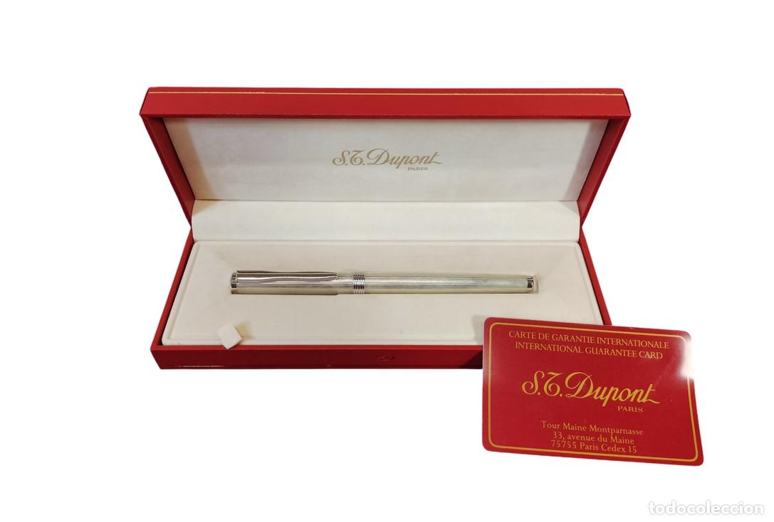 Penne stilografiche antiche: PLUMA ESTILOGRAFICA S.T DUPONT. PLAQU&Eacute; OR. IRIDIUM POINT. FRANCIA. SIGLO XX.
