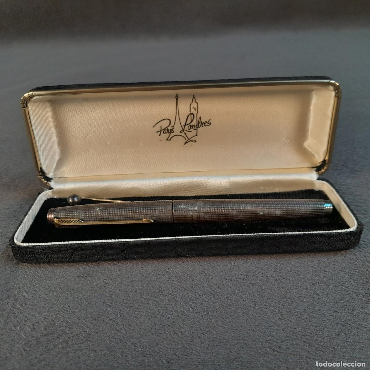 Plumas estilogr&aacute;ficas antiguas: PLU-291. PLUMA ESTILOGR&Aacute;FICA EN PLATA STERLING Y ORO. PARKER 75 CISSEL&Eacute;. A&Ntilde;OS 70