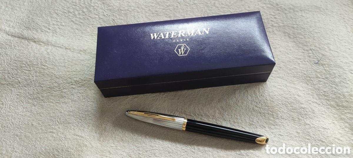 Alte F&uuml;llfederhalter: Pluma estilogr&aacute;fica Waterman Carene Deluxe Nero con plum&iacute;n de oro de 18k.