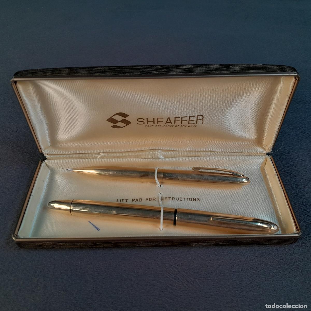 Plumas estilogr&aacute;ficas antiguas: PLU-292. JUEGO DE PLUMAFUENTE Y PORTAMINAS. SHEAFFER IMPERIAL TOUCHDOWN. 1970