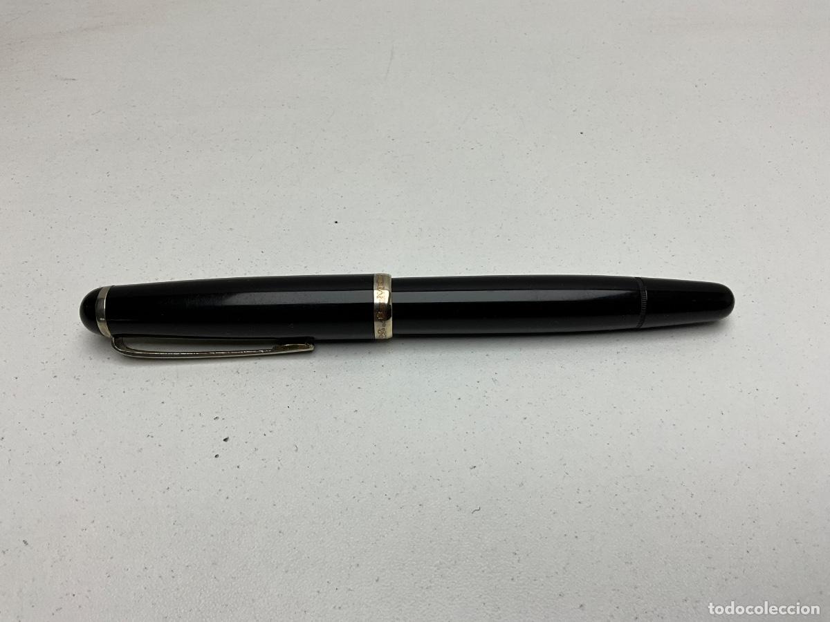 Plumas estilogr&aacute;ficas antiguas: PLUMA ESTILOGR&Aacute;FICA MONTBLANC 342 NEGRO - PLUMIN 14 C 585 - USADA