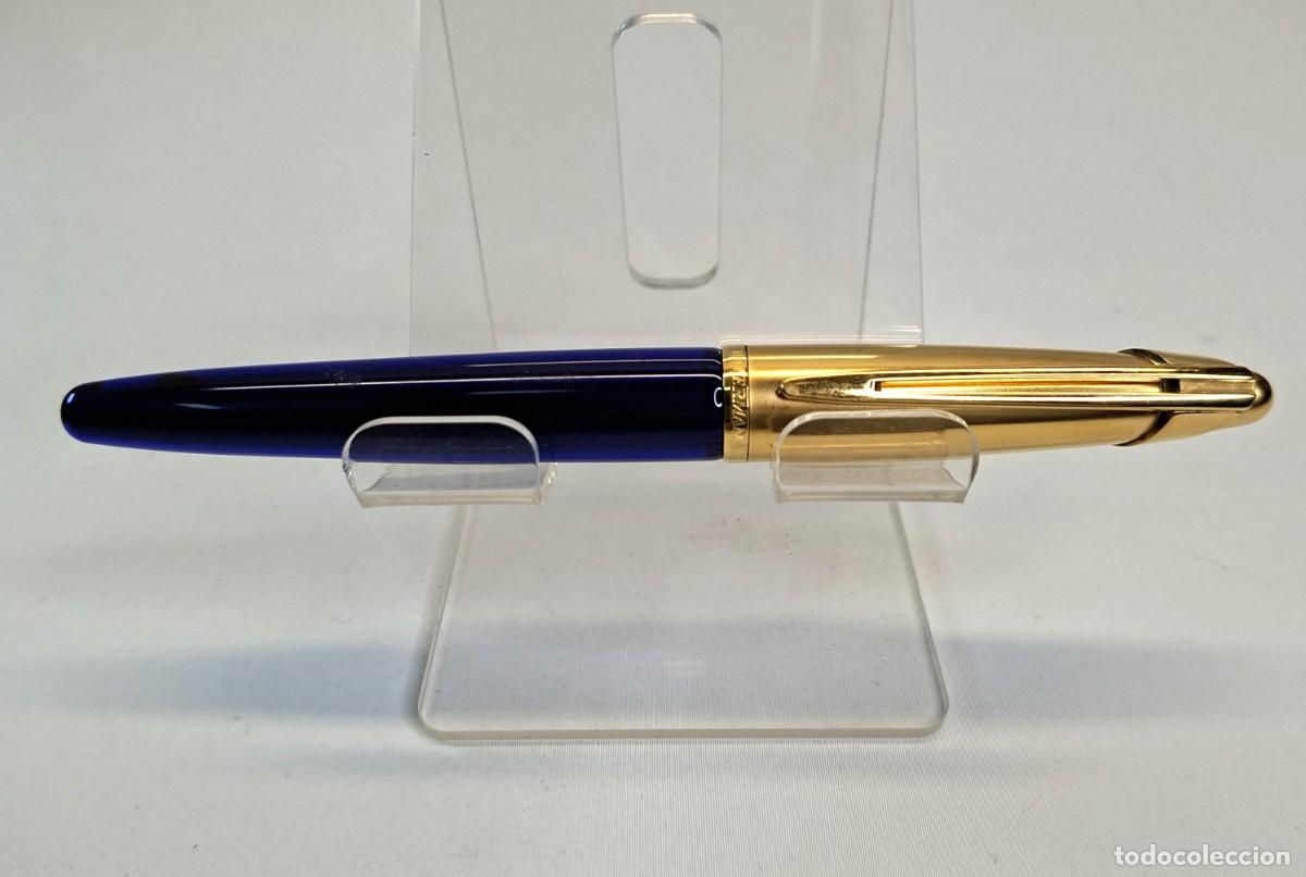 Alte F&uuml;llfederhalter: ESTILOGR&Aacute;FICA WATERMAN EDSON SAPPHIRE, PLUM&Iacute;N 18K. SIN CAJA.
