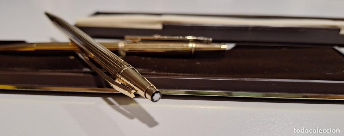 Plumas estilogr&aacute;ficas antiguas: Dos juegos Montblanc en sus cajas, como nuevos.