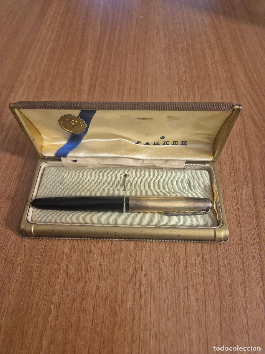 Plumas estilogr&aacute;ficas antiguas: PLUMA ESTELIGRAFICA PARKER 51. 1/10 16 K GOLD FILLED MADE IN U.S.A. CON ESTUCHE.