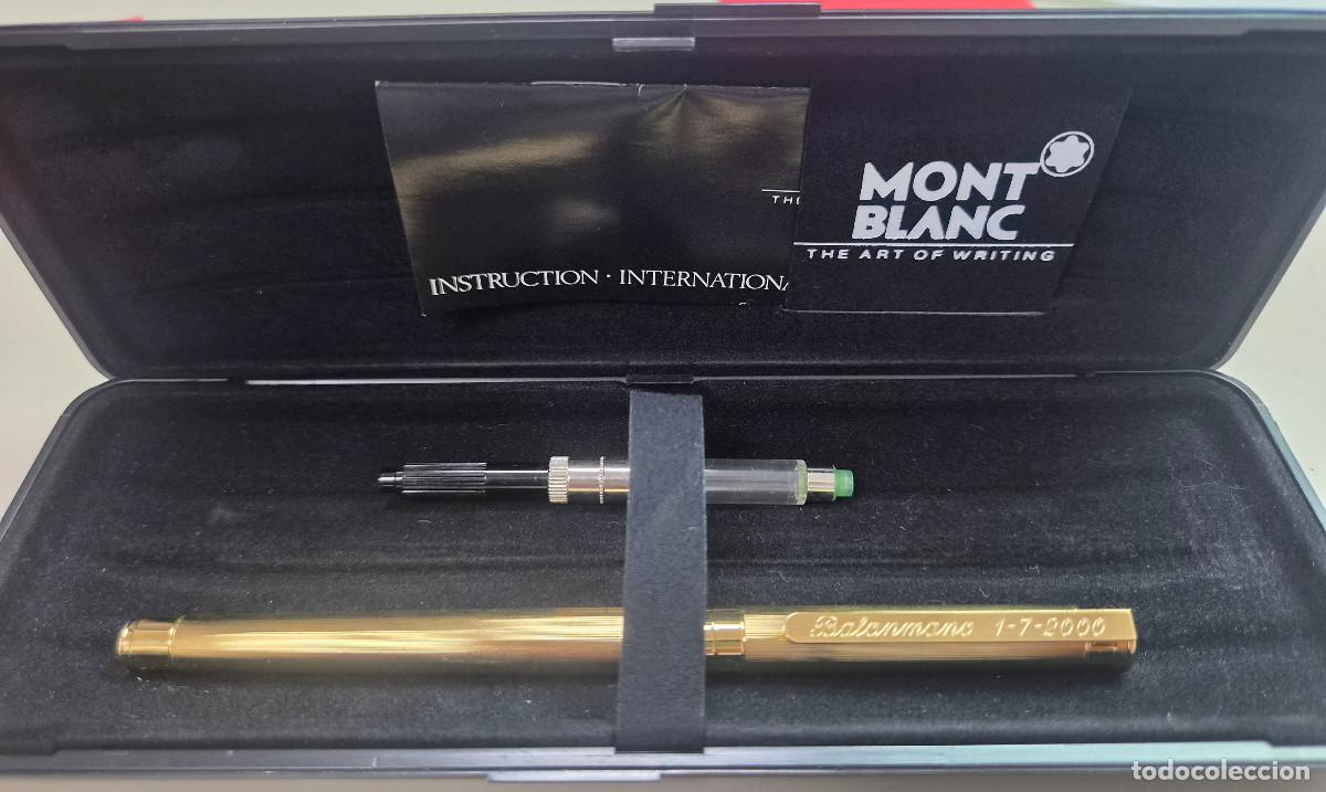 Plumas estilogr&aacute;ficas antiguas: MONTBLANC , PLUMA ESTILOGR&Aacute;FICA , PLUMIN DE ORO DE 18K. En su caja y papeles ORIGINALES