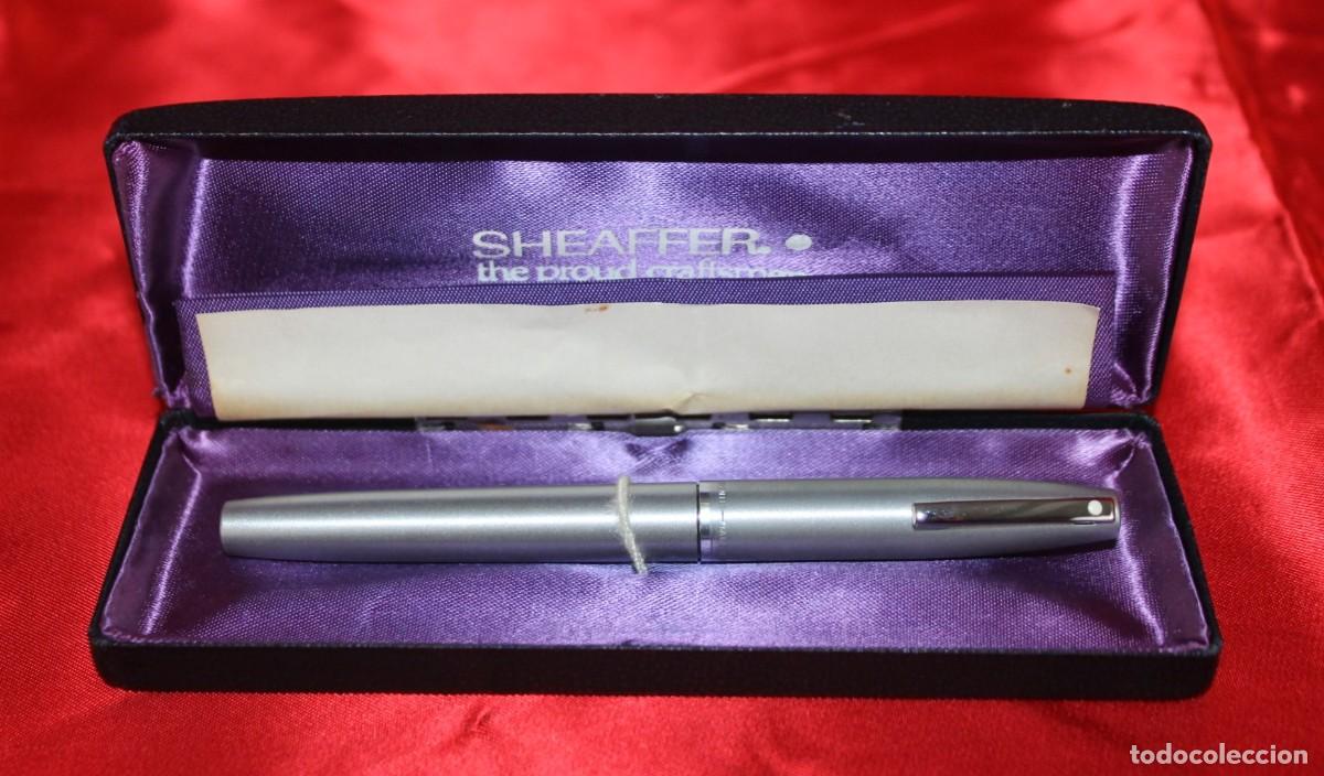 Plumas estilogr&aacute;ficas antiguas: Pluma estilogr&aacute;fica Sheaffer 444 MED con estuche original. Vintage