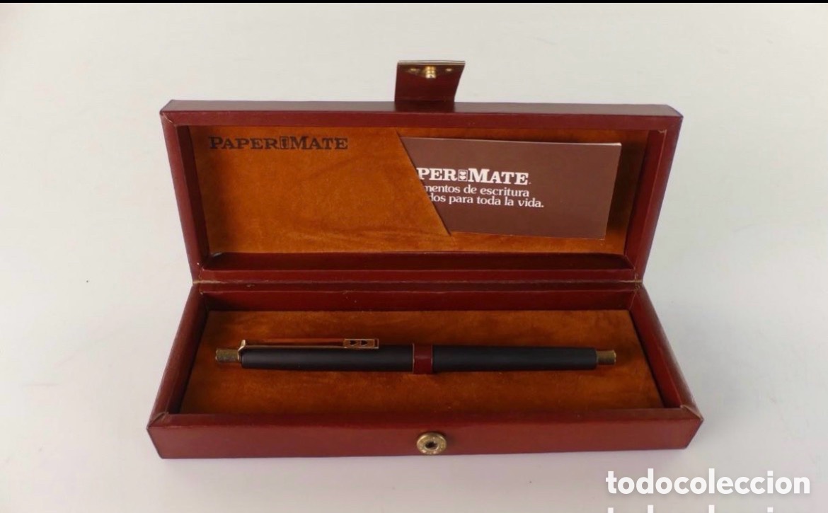 Plumas estilogr&aacute;ficas antiguas: PLUMA PAPER MATE ( MontBlanc ) en su estuche papeles nueva