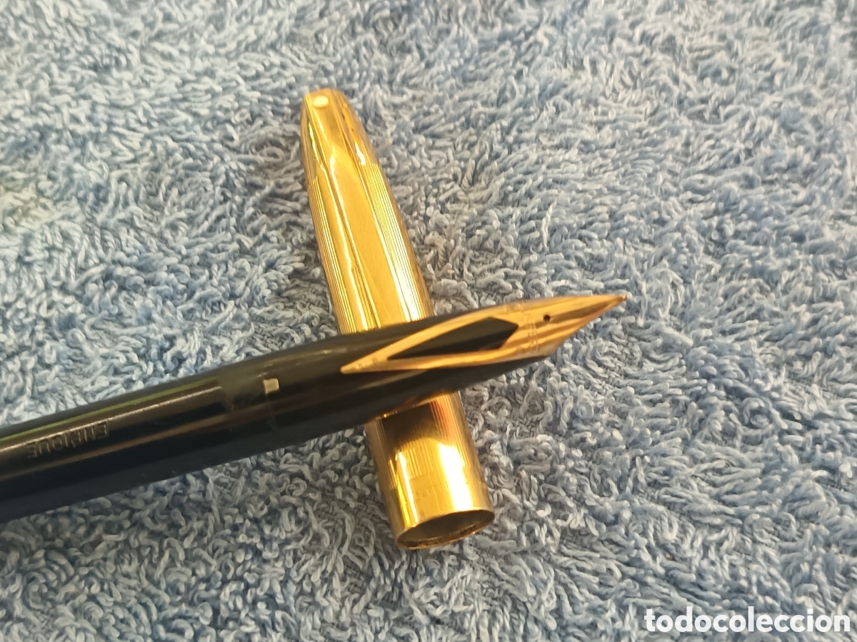 Plumas estilogr&aacute;ficas antiguas: SHEAFFER , PLUMA ESTILOGRAFICA PLUMIN ORO 14 K , CAPUCHON CHAPADO ORO
