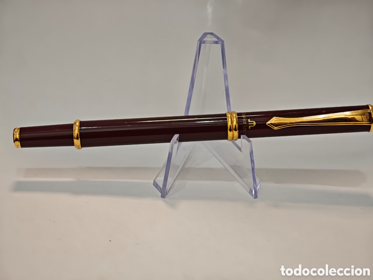 Plumas estilogr&aacute;ficas antiguas: Estilogr&aacute;fica MAURICE LACROIX Laca Borgo&ntilde;a y Dorado - Plum&iacute;n Bicolor Suiza