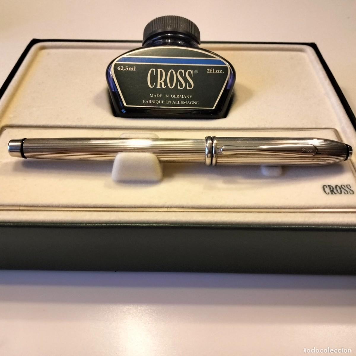 Plumas estilogr&aacute;ficas antiguas: PLUMA CROSS TOWNSEND PLATA, EN SU CAJA. A&Ntilde;O 2000
