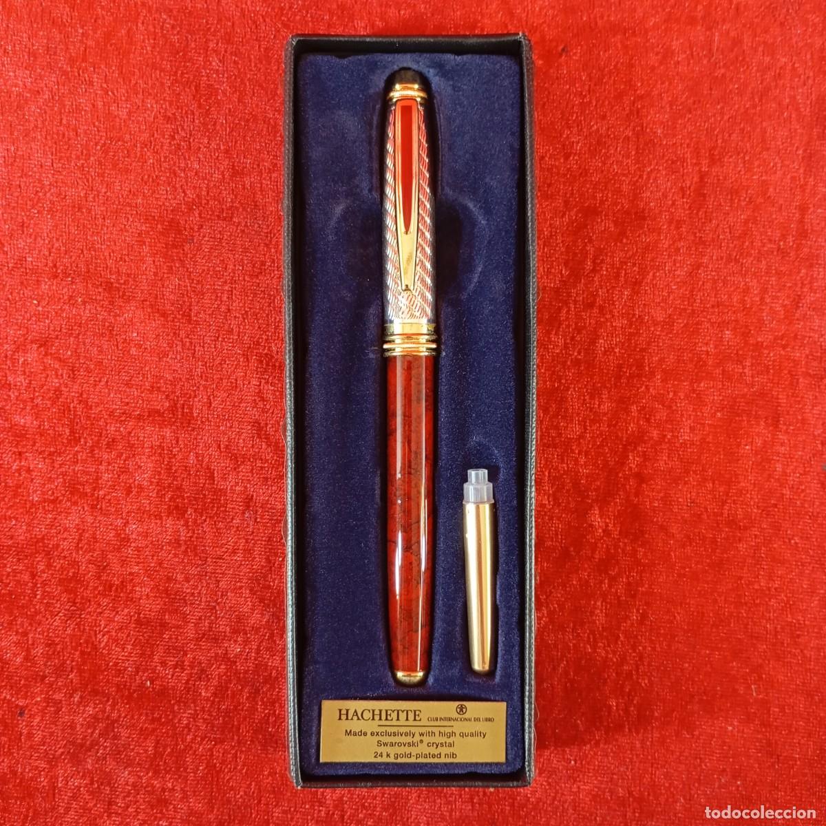 Plumas estilogr&aacute;ficas antiguas: PLUMA ESTILOGR&Aacute;FICA - HACHETTE - SWAROVSKI CRYSTAL - 24K GOLD-PLATED NIB - 20