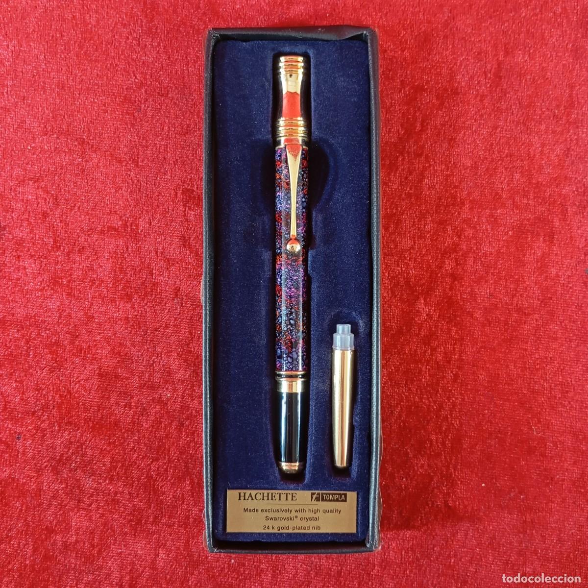 Plumas estilogr&aacute;ficas antiguas: PLUMA ESTILOGR&Aacute;FICA - HACHETTE - SWAROVSKI CRYSTAL - 24K GOLD-PLATED NIB - 21