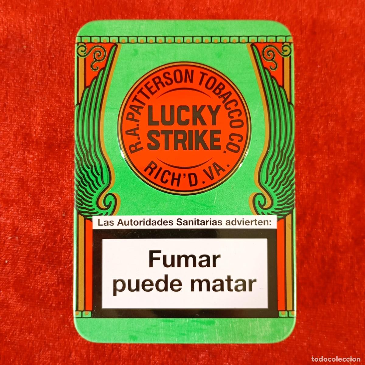 Plumas estilogr&aacute;ficas antiguas: ESTUCHE MET&Aacute;LICO DE COLECCI&Oacute;N VINTAGE - LUCKY STRIKE - EN COLOR VERDE - 1990'S - 24