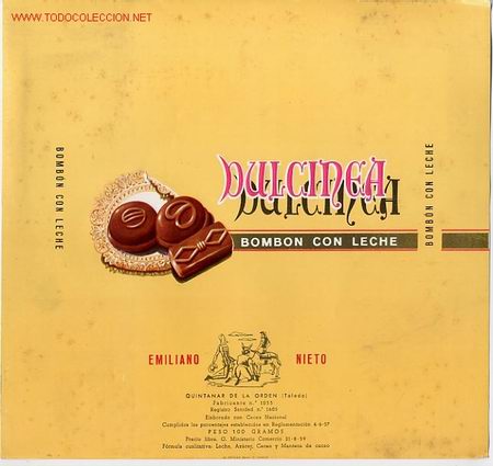 Etiquetas antiguas: CARTEL ETIQUETA EMBOLTORIO DE CHOCOLATES DULCINEA ECH 6 , TEMA QUIJOTE