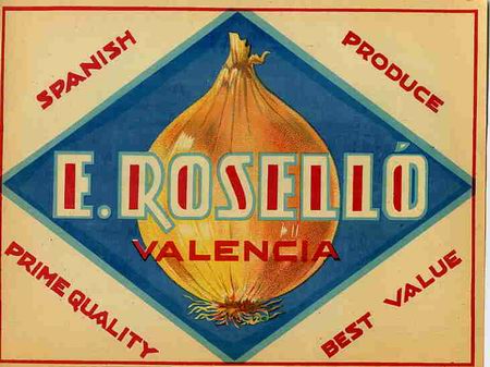 Etiquetas antiguas: CARTEL ITO CEBOLLAS ROSELLO AMARILLA ORIGINAL K1