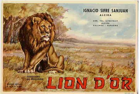 Etiquetas antiguas: CARTEL ITO ETIQUETA NARANJAS LION D'OR LEON DE ORO IGNACIO SIFRE ALCIRA VALENCIA ORIGINAL K5