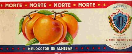 Etichette antiche: ETIQUETA CARTEL  MELOCOTONES MORTE