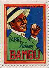 Old Labels: SELLO ETIQUETA PAPEL DE FUMAR BAMBU ALCOY