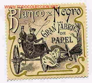 Etiquetas antiguas: SELLO ETIQUETA PAPEL DE FUMAR BLANCO Y NEGRO ALCOY